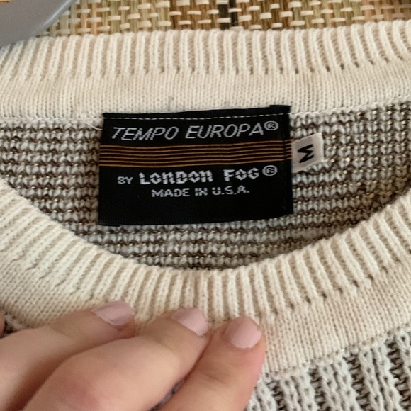 Tempo Europa By London Fog Vintage Sweater Size M Brown Pullover Fall Fashion - Picture 2 of 4